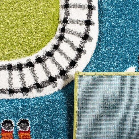 SAFAVIEH Carousel Kids Collection 4' Square Green / Ivory CRK192Y Neighborhood Nursery Playroom Area Rug in Saudi Arabia