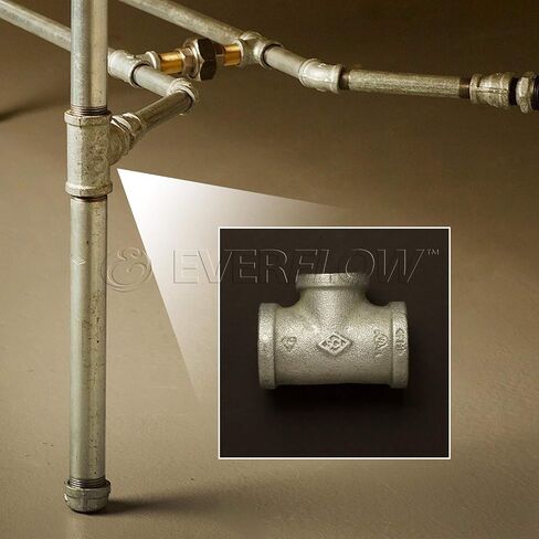 Everflow Supplies GMRT2001 2 X 1/2" Galvanized Malleable Reducing Tee With Female Threaded Fitting in Saudi Arabia