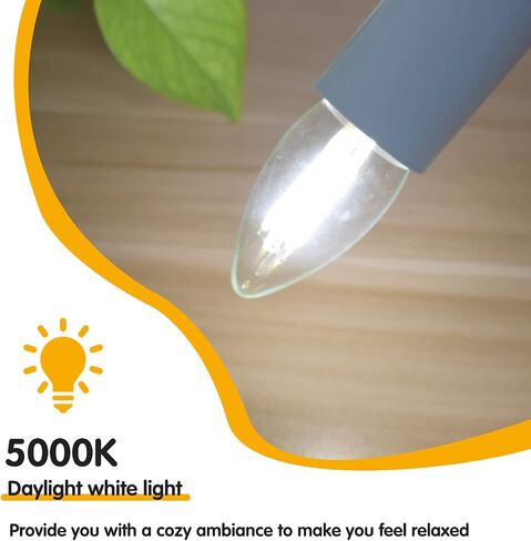 B11 E26 مصابيح LED كانديلابرا 25 وات مكافئة، مصابيح إضاءة ثريا LED قابلة للتعتيم، بيضاء ناعمة 3000 ك، 2 وات 200 لومين، لمبة خيوط شمعة مزخرفة لأضواء السقف مروحة السقف، 3 عبوات in Saudi Arabia