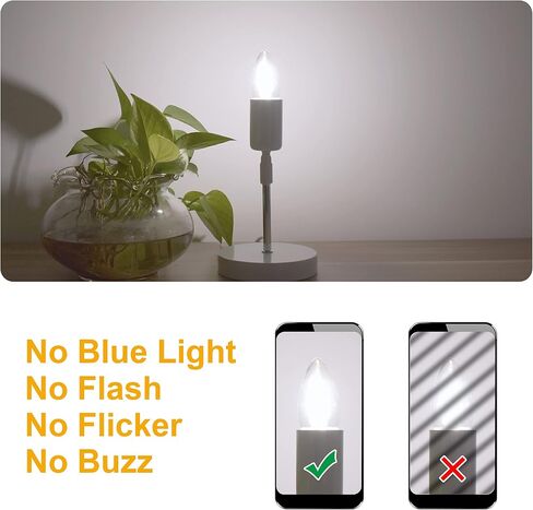 B11 E26 مصابيح LED كانديلابرا 25 وات مكافئة، مصابيح إضاءة ثريا LED قابلة للتعتيم، بيضاء ناعمة 3000 ك، 2 وات 200 لومين، لمبة خيوط شمعة مزخرفة لأضواء السقف مروحة السقف، 3 عبوات in Saudi Arabia