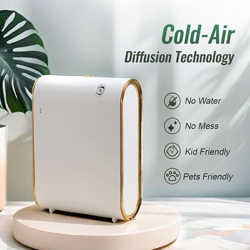 Scent Air Machine Waterless Essential Oil Diffuser - 1500 Sq Ft Coverage, Smart Cold Air Technology, Bluetooth Hotel Collection Diffuser for Home & Commercial Use (White) in Saudi Arabia