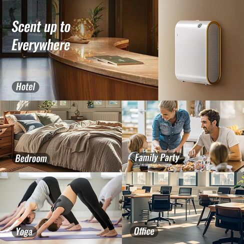 Scent Air Machine Waterless Essential Oil Diffuser - 1500 Sq Ft Coverage, Smart Cold Air Technology, Bluetooth Hotel Collection Diffuser for Home & Commercial Use (White) in Saudi Arabia