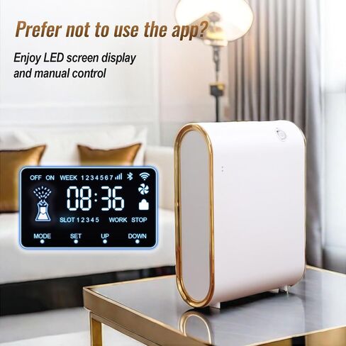Scent Air Machine Waterless Essential Oil Diffuser - 1500 Sq Ft Coverage, Smart Cold Air Technology, Bluetooth Hotel Collection Diffuser for Home & Commercial Use (White) in Saudi Arabia