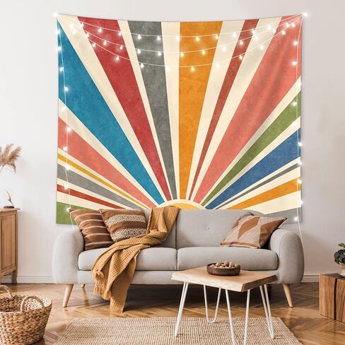 SUOTEMEIFEI Boho Sun نسيج، نسيج ملون لأشعة الشمس غروب الشمس منظر طبيعي مجرد جمالي جدار غرفة النوم غرفة المعيشة ديكور الكلية النوم الجدار شنقا in Kuwait