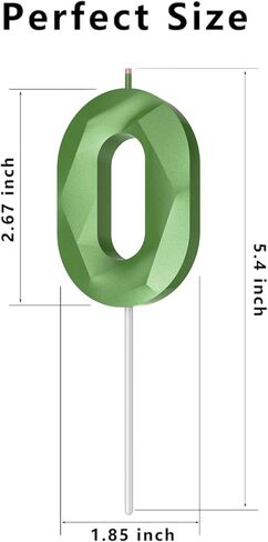 Number Birthday Candles(18 Candle Green) 3D Diamond Shape Number Happy Birthday Cake Candles for Birthday Party Wedding Decoration Reunions Theme Party in Kuwait