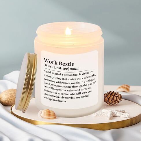 LAMIVEENLA Gifts for Coworkers Scented Candle - Work Bestie Candle Gifts for Women Office Coworker Gifts for Women Small Cool Funny Birthday Gifts for Coworker Going Away Leaving Gifts 4oz in Saudi Arabia