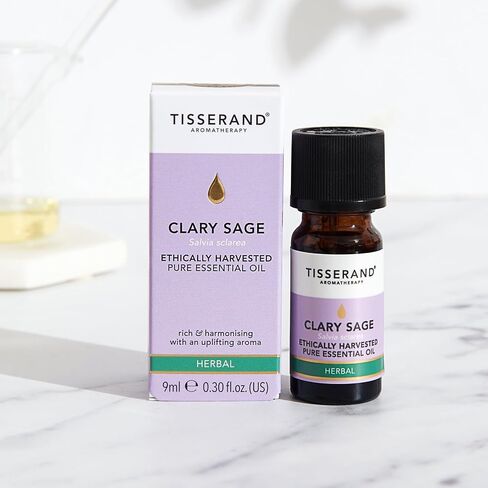 Tisserand Ethically Harvested Pure Essential Oil - Essentials for Menstrual Cycle Regulation and Soothing Digestive Spasms - Clary Sage - 0.3 oz in Saudi Arabia