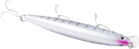 Calissa Offshore Tackle 110mm and 140mm California Inshore Fishing - Special Jerkbait Crankbait Surf Flash Fishing Salt Pro Lure Minnow Zebra MS Metallic Sardine Glow in Saudi Arabia
