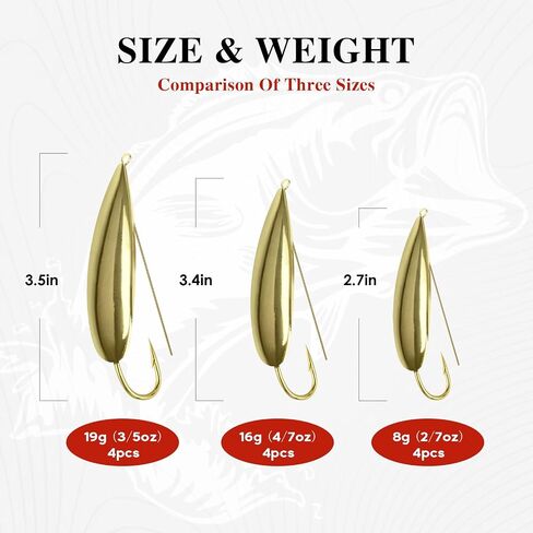 QualyQualy Weedless Spoon Fishing Lures for Saltwater, Minnow Fishing Spoon Hard Bait for Redfish Bass Tourt Northern Pike, 4PCS in Kuwait