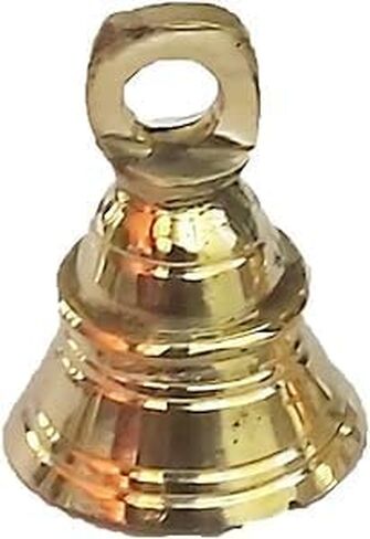 Deep Sound Engraved Hanging Brass Temple Bell/Ghanta for Pooja Room, Mandir Or Home Decor Religious Item Brass Pooja Bell (Temple-Bell-3.7 Inch) in Saudi Arabia