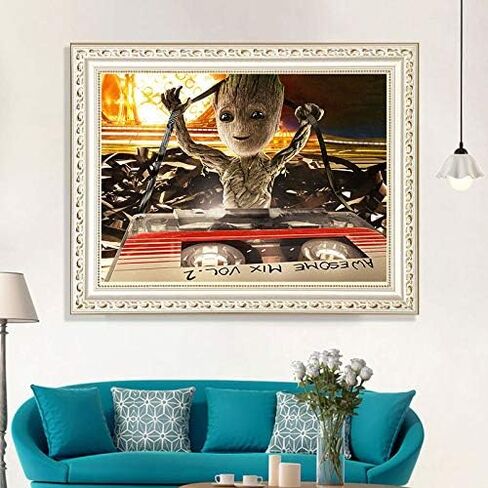 Sea Cartoon Character Diamond Painting Kit for Adults, 5D Full Drill DIY Arts & Crafts Bling Artwork Decor Gift Set with Crystal Rhinestone Gems 11.81x15.75 inch in Kuwait