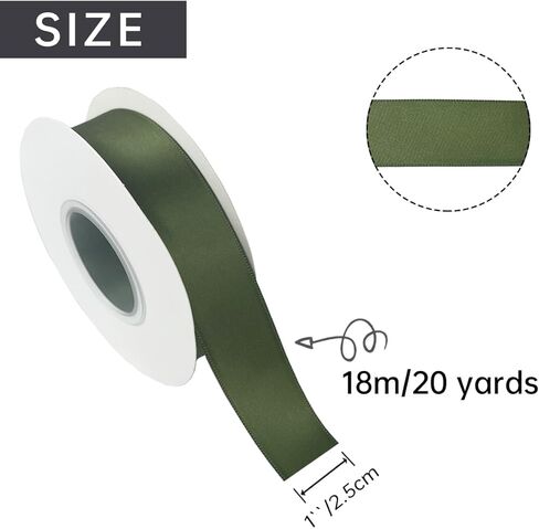 Nichemigo 1 Inch X 50 Yards Double Face Solid Satin Ribbon Wide Fabric Ribbons for Gift Wrapping Crafting Hair Bows Sewing Wedding Invitation Floral Arrangement Party Favor, Black in Kuwait