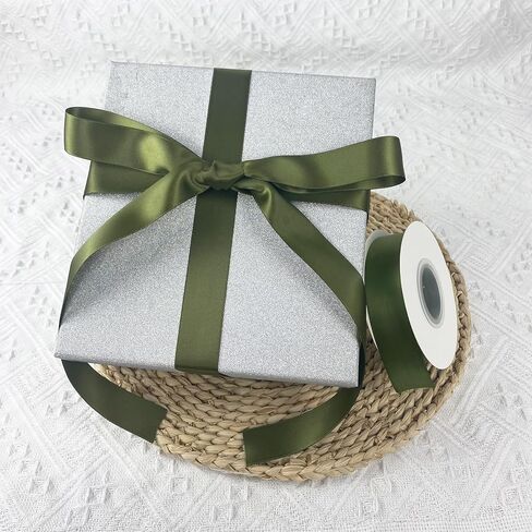 Nichemigo 1 Inch X 50 Yards Double Face Solid Satin Ribbon Wide Fabric Ribbons for Gift Wrapping Crafting Hair Bows Sewing Wedding Invitation Floral Arrangement Party Favor, Black in Kuwait