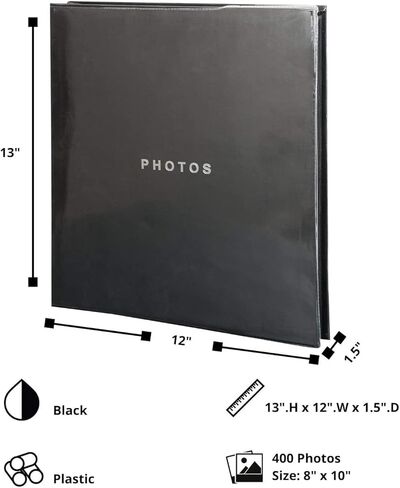 kieragrace KG Jocelyn Photo Album - Black, Holds 400 4" x 6" Photos, 6-Pack in Kuwait