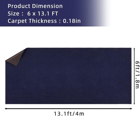 6FT*13.1FT Boat Marine Carpet, Blue Marine Carpet, Indoor/Outdoor Rug, TPR Non-Slip, Waterproof, for Patio Deck, Outdoor Use, Camping in Saudi Arabia
