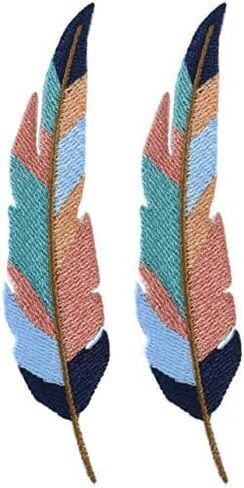 Simplicity 19320100097 Feather Iron On Applique Patch for Clothes, Backpacks, and Accessories, 1" W x 4.25" L (Pack of 2) in Saudi Arabia