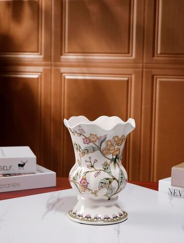 مزهرية بيضاء من السيراميك المتشققة بالثلج مصنوعة يدويًا من Magcolor، مزهريات الزهور المجففة الحديثة، ديكور منزلي للقطع المركزية لحفلات الزفاف وطاولة العشاء وغرفة المعيشة وغرفة النوم والمكتب. in Kuwait