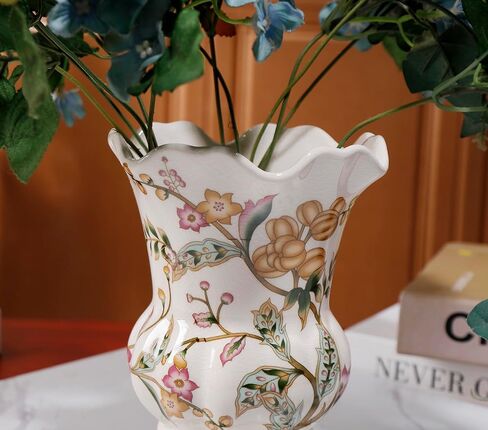 مزهرية بيضاء من السيراميك المتشققة بالثلج مصنوعة يدويًا من Magcolor، مزهريات الزهور المجففة الحديثة، ديكور منزلي للقطع المركزية لحفلات الزفاف وطاولة العشاء وغرفة المعيشة وغرفة النوم والمكتب. in Kuwait