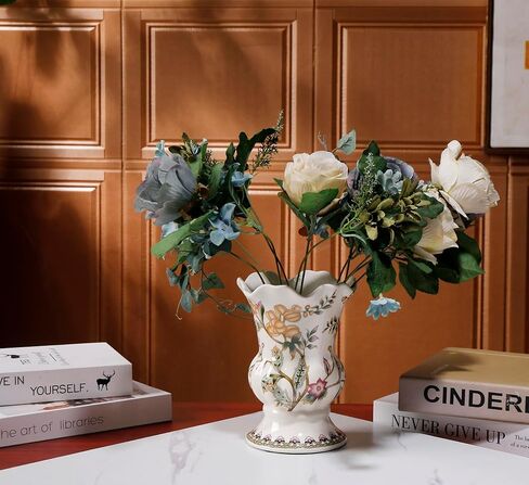 مزهرية بيضاء من السيراميك المتشققة بالثلج مصنوعة يدويًا من Magcolor، مزهريات الزهور المجففة الحديثة، ديكور منزلي للقطع المركزية لحفلات الزفاف وطاولة العشاء وغرفة المعيشة وغرفة النوم والمكتب. in Kuwait