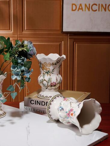 مزهرية بيضاء من السيراميك المتشققة بالثلج مصنوعة يدويًا من Magcolor، مزهريات الزهور المجففة الحديثة، ديكور منزلي للقطع المركزية لحفلات الزفاف وطاولة العشاء وغرفة المعيشة وغرفة النوم والمكتب. in Kuwait