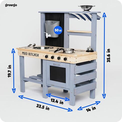 2 in 1 Mud Kitchen for Kids Outdoor and Grocery Store Pretend Play Outdoor Kitchen for Kids, Lemonade Stand, Outdoor Play Kitchen, Outdoor Kids Kitchen Set, Kids Grocery Store Playset Market in Kuwait