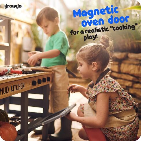 2 in 1 Mud Kitchen for Kids Outdoor and Grocery Store Pretend Play Outdoor Kitchen for Kids, Lemonade Stand, Outdoor Play Kitchen, Outdoor Kids Kitchen Set, Kids Grocery Store Playset Market in Kuwait