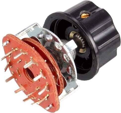 uxcell 8pcs 1P12T 1 Pole 12 Position 6mm Slotted Shaft Dia Band Selector Rotary Switch w Cap in Saudi Arabia