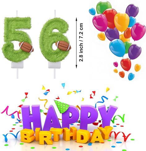 56 65 Birthday Candles, 56th 65th Cake Candles, Pink Birthday Number 56 65 Candles Cake Topper Decorations for Party Men Women in Saudi Arabia