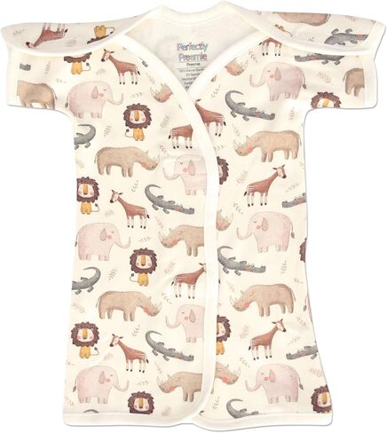 Perfectly Preemie Boy's & Girl's Open-Shoulder Short-Sleeve Bamboo NICU Gown - NICU Friendly - Preemie (3-6lbs) in Kuwait