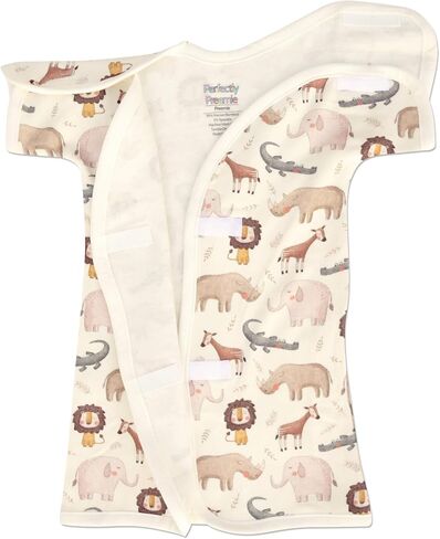 Perfectly Preemie Boy's & Girl's Open-Shoulder Short-Sleeve Bamboo NICU Gown - NICU Friendly - Preemie (3-6lbs) in Kuwait
