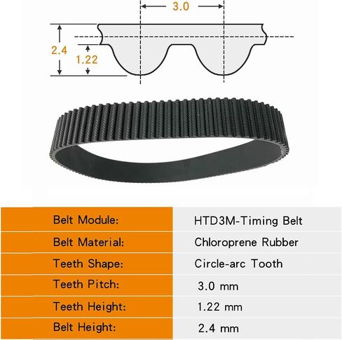 HTD3M-168-4 Timing Belt, Closed Loop Rubber Belt, Length 168mm, Width 4mm, Pitch 3mm, HTD3M Synchronous Belts 3D Printer Belt, Black Loop Drive Belt 5pcs in Saudi Arabia