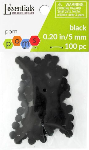 Essentials by Leisure Arts Pom Poms - White - 5mm - 100 Piece pom poms Arts and Crafts - White Pompoms for Crafts - Craft pom poms - Puff Balls for Crafts in Kuwait