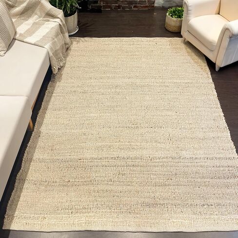 Chardin home Jute Rugs Collection- 2x3 Feet Jute Braids Rug, Boho, Rustic, Natural Jute/Ivory, Hand Woven Throw Rug for Bedroom, Living Room, Kitchen and entryways in Saudi Arabia