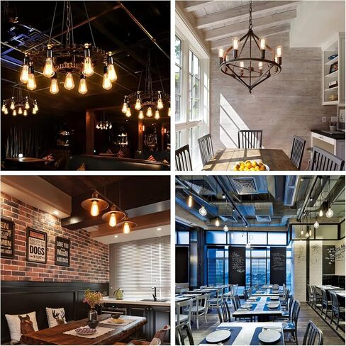 مصابيح Ohniyou Vintage LED Edison 6W، ما يعادل 60W ساطعة، لمبة إضاءة LED، سطوع عالي أبيض 4000K، ST58 لمبات خيوط LED عتيقة مع 80+ CRI، قاعدة E26، غير قابلة للتعتيم، زجاج شفاف، 6 عبوات in Saudi Arabia