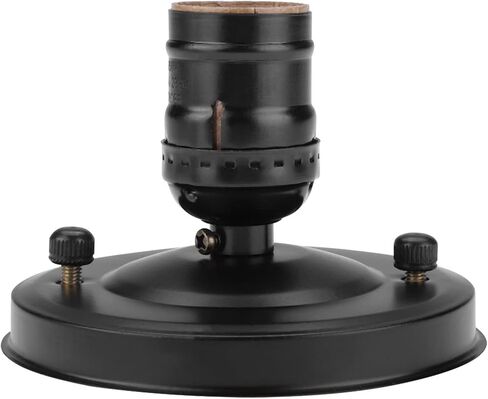 Serlium Vintage Wall Light Base Holder, E26/E27 Vintage Industrial Ceiling/Wall Light Base Holder Pendant Bulb Lamp Screw Socket(Black) in Saudi Arabia