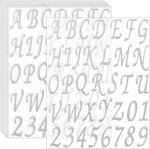 Waynoda 360 Pieces 10 Sheets Glitter Alphabet Letter Stickers,Self Adhesive Letters(Black,2 Inch) in Kuwait