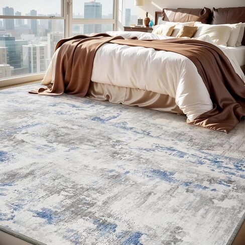 tchido Area Rug 8x10 Rugs for Living Room Modern Abstract Rug Washable Foldable Rug Non Slip Area Rug for Living Room Bedroom Dining Room Home Office Farmhouse Rugs Light Grey/Brown in Saudi Arabia