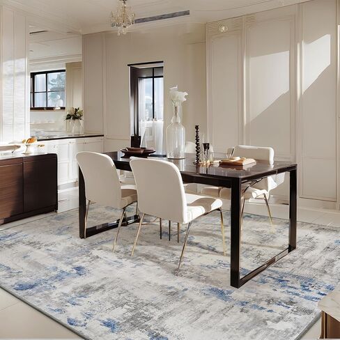 tchido Area Rug 8x10 Rugs for Living Room Modern Abstract Rug Washable Foldable Rug Non Slip Area Rug for Living Room Bedroom Dining Room Home Office Farmhouse Rugs Light Grey/Brown in Saudi Arabia