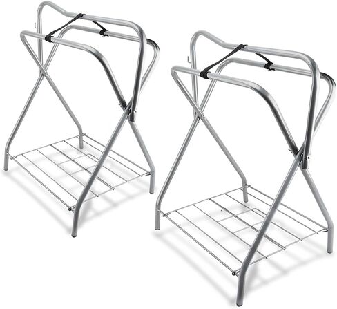 HDYEGY 2 Pack Saddle Rack Portable Folding Horse Saddle Stand for English and Western Saddles,28" L x 19" W x 37.5" H in Saudi Arabia