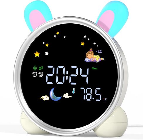 ANALOI Alarm Clock for Bedroom，RGB Night Light Bluetooth Speaker with Music Rhythms，Wake-up Alarm Clock with Sound and Light，12/24Hr AutoOff Touch Control SD Card，Gift for Teens Girls or Boys in Kuwait