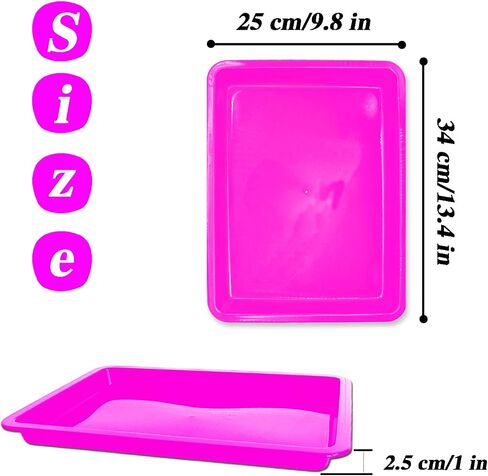 Plastic Art Trays,10 Pack Activity Plastic Crafts Tray,Medium Size,Multicolor Kids Organizer Tray Serving Tray for DIY Projects,Beads,Painting,Jewelry in Saudi Arabia