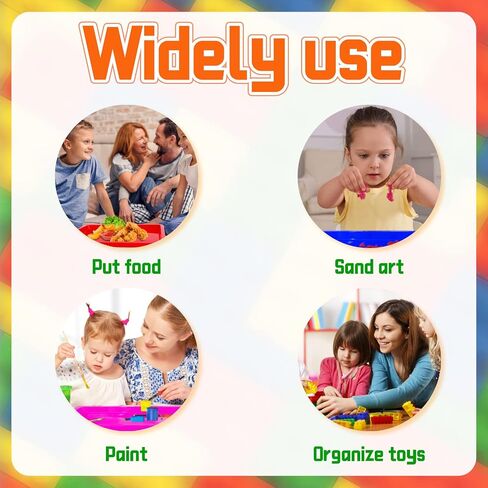 Plastic Art Trays,10 Pack Activity Plastic Crafts Tray,Medium Size,Multicolor Kids Organizer Tray Serving Tray for DIY Projects,Beads,Painting,Jewelry in Saudi Arabia