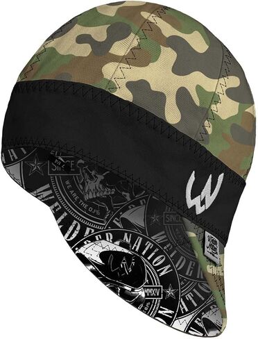 Welder Nation 8 Panel Welding Cap, 100% Cotton, Duck Canvas Exterior, Protective, Durable Men’s Hats with No Unicorn Peak for Welding, Heavy-Duty Jobs - Premium, Comfortable Welder Hat - 10 oz, 7 1/8 in Saudi Arabia