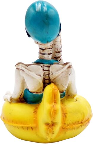 Needzo Skeleton in Duck Pool Float Shelf Sitting Figurine, Gothic Summer Home Decor, Funny Halloween 2024 Decorations, 5.75 Inches in Saudi Arabia
