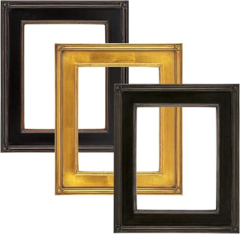 إطار فني من Creative Mark Plein Air Museum Collection De Stijl مفتوح الظهر - 12 × 16 ذهبي - نمط آرت ديكو تكوين خشبي مصنوع يدويًا بجودة المتحف إطار صورة مغلق الزاوية لفن القماش in Saudi Arabia