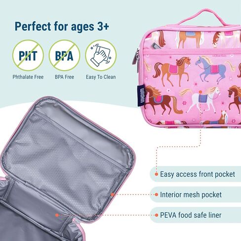 Wildkin Kids Insulated Lunch Box Bag for Boys & Girls, Reusable Kids Lunch Box is Perfect for Early Elementary Daycare School Travel, Ideal for Hot or Cold Snacks & Bento Boxes (Aztec) in Saudi Arabia