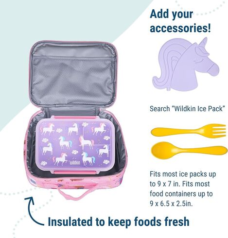Wildkin Kids Insulated Lunch Box Bag for Boys & Girls, Reusable Kids Lunch Box is Perfect for Early Elementary Daycare School Travel, Ideal for Hot or Cold Snacks & Bento Boxes (Aztec) in Saudi Arabia