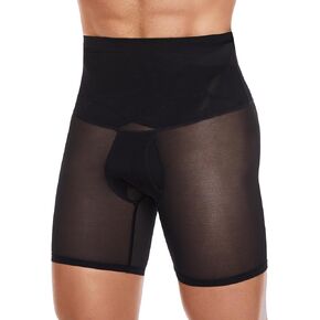 SLIMBELLE Men Shapewear Tummy Control Shorts Middle Waist Slimming Body Shaper Leg Boxer Panties Girdle Open Crotch Underwear
