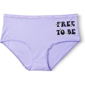 Happy Nation Girls' Cotton Logo Brief Underwear