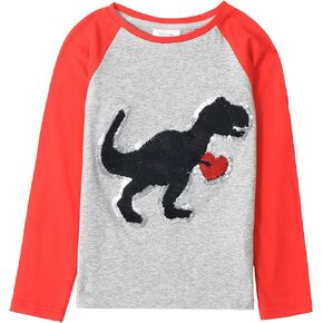 قمصان HH Family Valentine للأولاد تي شيرت للأطفال مزين بالترتر أو على شكل ديناصور على شكل قلب in Kuwait